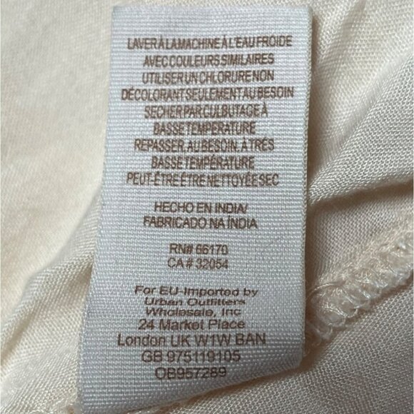 Free People Falling Water Tunic Embroidered Flutter Sleeve Cream Bohemian Relaxe - Picture 11 of 11